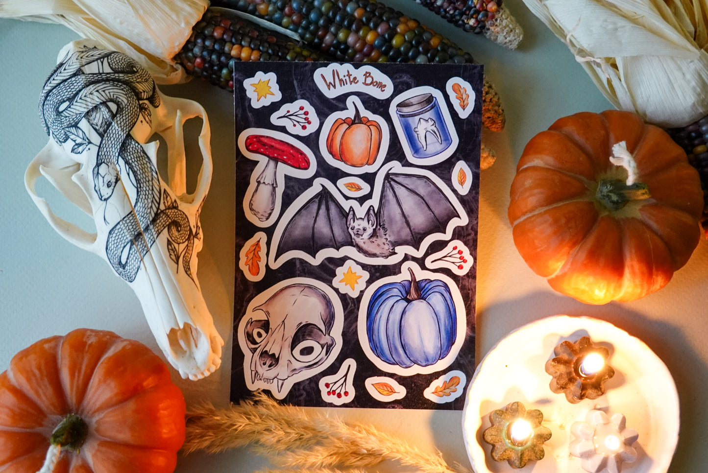 Vinyl stickers pack "Halloween Sticker Set" - Skull sticker pack - iPad stickers - Waterproof stickers