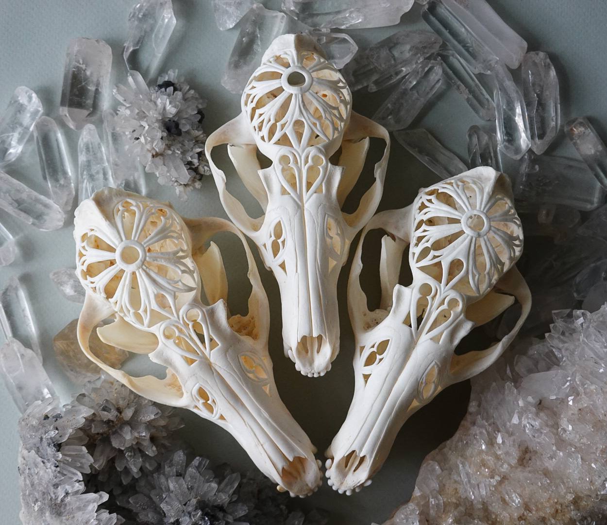 Hand-Carved Fox Skull